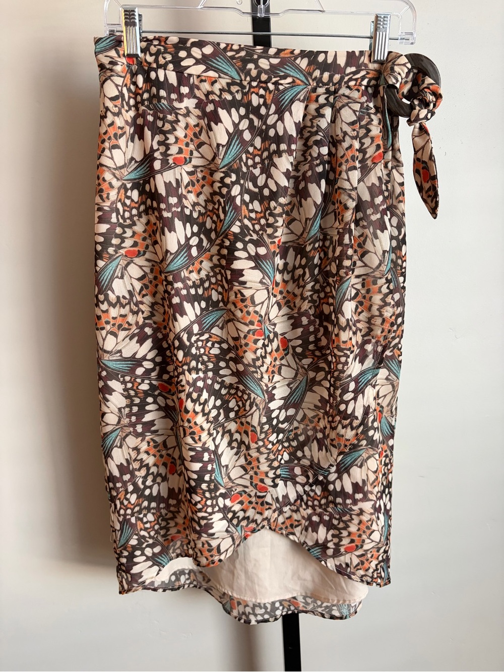 Anthropologie Hutch Butterfly Print Wrap Midi Skirt Boho Whimsical Size 8 - Picture 3 of 9